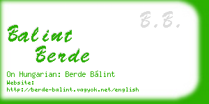 balint berde business card